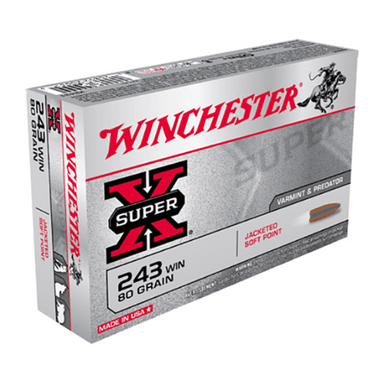 Winchester Ammo Super-X 243 Winchester 80 GR Pointed Soft Point (PSP) 20 Bx