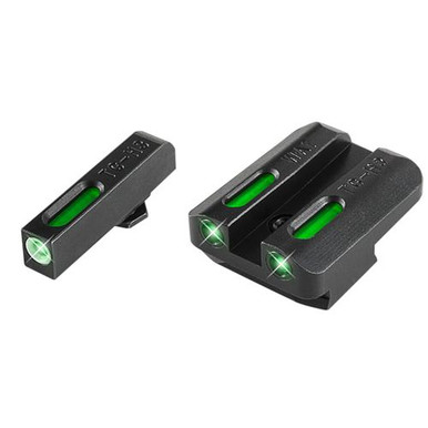 Truglo TG13WA1A Brite-Site TFX Day/Night Sights Walther PPQ Tritium/Fiber Optic Green w/White Outline Front Green Rear Black