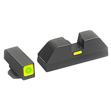 AmeriGlo GL605 CAP Night Sight Fits Glock 42/43 Tritium Green w/LumiGreen Outline Front Black w/Paint LumiGreen Rear