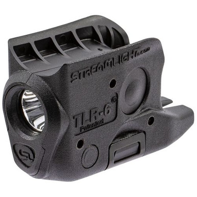 Streamlight 69280 TLR-6 Weapon Light fits Glock 42/43 White LED 100 Lumens 1/3N Lithium Battery Black Polymer No Laser