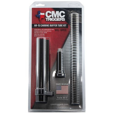 CMC Triggers 81626 AR-15 Carbine Mil-Spec Buffer Kit 6-Position Black Hardcoat Anodized 7075 T6 Aluminum