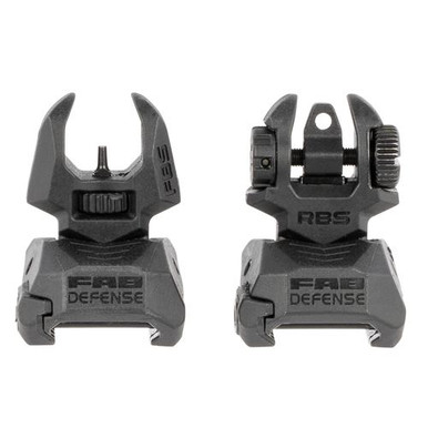 FAB Defense FX-FRBSKIT Front/Rear Flip Up Sights  AR-15, M4, M16 Black