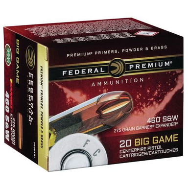 Federal P460XB1 Premium  460 S&W Mag 275 gr Barnes Expander BRX 20 Bx/ 10 Cs