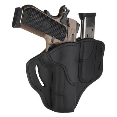 1791 Gunleather BH1M1SBLR BH1M1  Stealth Black Leather OWB Browning Hi-Power/Colt 1911/Sig Sauer 1911 Right Hand