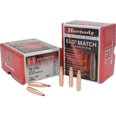 Hornady 30904 ELD Match  30 Cal .308 225 gr Extremely Low Drag-Match 100