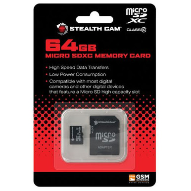 Stealth Cam STC64MICSD Micro SD  Card 64 GB Black