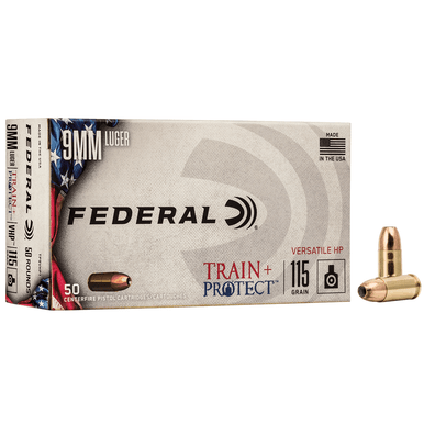 Federal TP9VHP1 Train + Protect  9mm Luger 115 gr Versatile Hollow Point 50 Bx Ammo