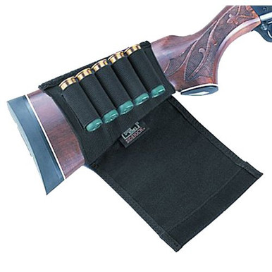 Uncle Mikes 88492 Buttstock Shell Holder With Flap 5 Rounds Shotgun Black Nylon