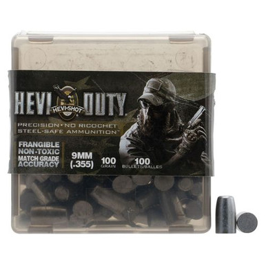 Hevishot 90019 Hevi-Duty 9mm 100 GR Non-Tox Frangible 100 Box/ 10 Case