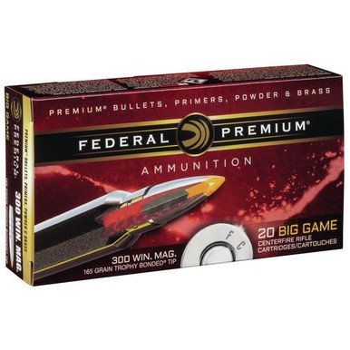 Federal P300WTT2 Premium  300 Win Mag 165 gr Trophy Bonded Tip 20 Bx/ 10 Cs