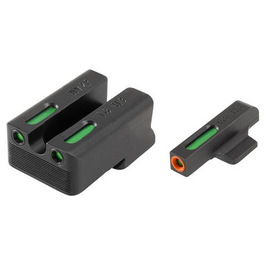 Truglo TG13NV4PC Brite-Site TFX Pro Day/Night Sights 1911 with Novak 270-500 Tritium/Fiber Optic Green w/Orange Outline Front U-Notch Green Rear Black