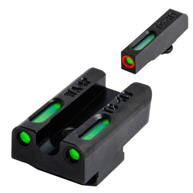 Truglo TG13WA4PC Brite-Site TFX Pro Day/Night Sights Walther PPS M2 Tritium/Fiber Optic Green w/Orange Outline Front U-Notch Green Rear Black