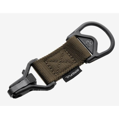 Magpul MAG516-COY MS1/MS3 Sling Adapter made of Steel with Coyote Melonite Finish, Polymer Hardware, Nylon 1.25" Webbing & Two to One-Point Design for AR-15, M4 & M16