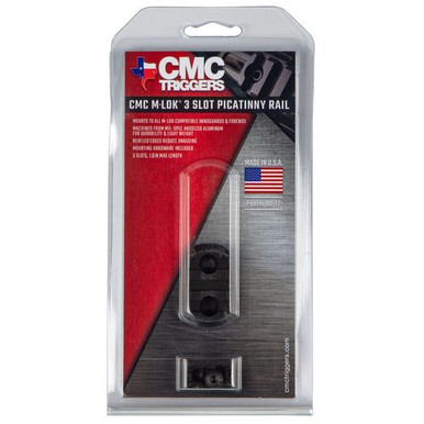 CMC Triggers 81721 MLok Rail 3 Slot Black MLok Rail 3 Slot