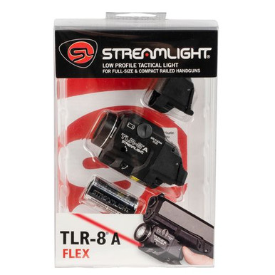 Streamlight 69414 TLR-8 A with Red Laser Clear LED 500 Lumens CR123A Lithium Battery Black Aluminum High/Low Switch