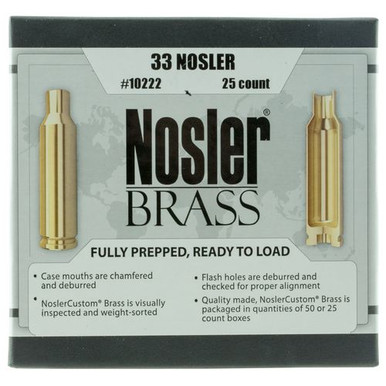Nosler 10222   
Rifle 33 Nosler Brass 25 Per Box