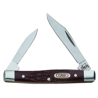 Case 00083 Pen Small 2"/1.47" Folding Clip/Pen Plain As-Ground Stainless Steel Blade Brown Jigged Synthetic Handle