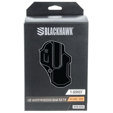 Blackhawk 410200BKR T-Series L2C Light Bearing Black Polymer OWB Glock 17,19,22,23,31,32,45,47 w TLR 7/8 Right Hand