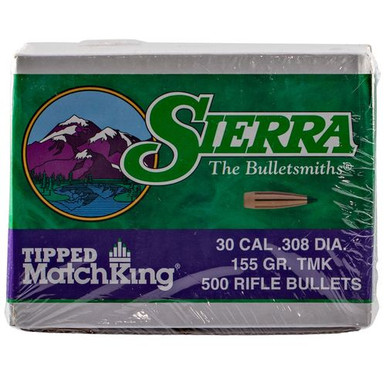 Sierra 7755C Tipped MatchKing 30 Caliber .308 155 GR 500 Box