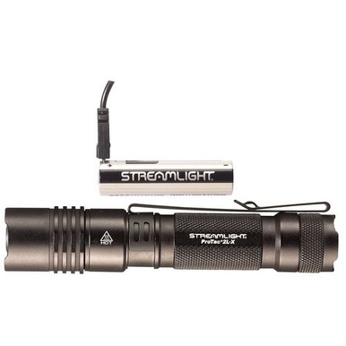 Streamlight 88082 ProTac 2L-X USB 500/40 Lumens C4 LED Aluminum Black Anodized CR18650 with USB Charge Cord