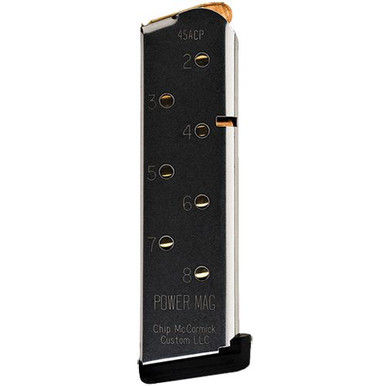 CMC Products 14132 1911 Power Mag Compact 45 ACP 1911 8rd Detachable Stainless Steel