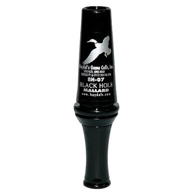 Haydels BH07 Black Hole Mallard  Double Reed Duck Call  Polycarbonate Black