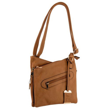 Bulldog BDP032 Cross Body Conceal Carry Purse Tan Leather 9.50" x 9.50" x 1.50" Includes Color Matched Holster