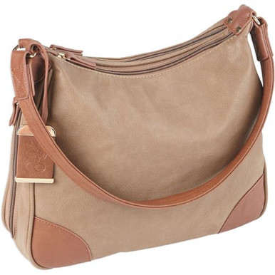 Bulldog BDP014 Hobo Taupe/Tan Leather 13" x 10.50" x 3.50"