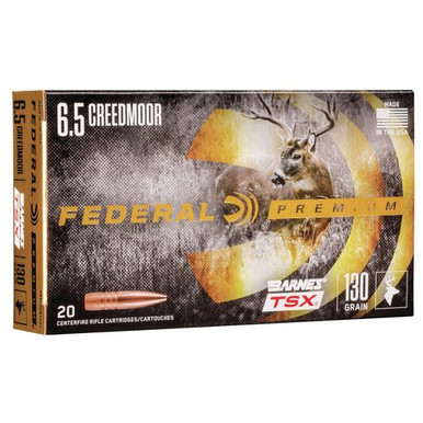 Federal P65CRDBTSX1 Premium  6.5 Creedmoor 130 gr Barnes Triple-Shock X 20 Bx/ 10 Cs