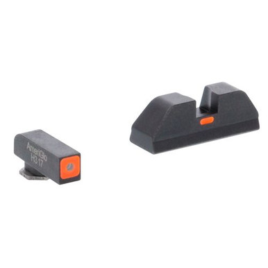 AmeriGlo GL616 CAP Night Sight Fits Glock Tritium Green w/Orange Outline Front Paint Black w/Orange Line Rear Black