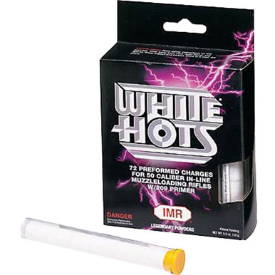 IMR WHP50 White Hots  
50 Cal Muzzleloader 72 Charges Per Box 16