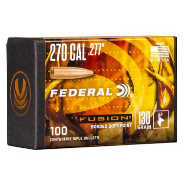 Federal FB277F2 Fusion Component 270 Caliber .277 130 GR Fusion Soft Point 100 Box