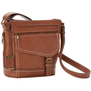 Bulldog BDP045 Bucket Conceal Carry Purse Saddle PU Leather 10" x 10" x 5" Includes Color Matched Holster