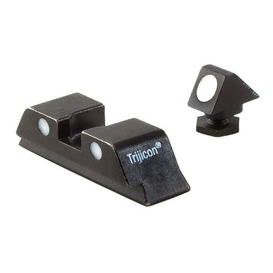 Trijicon 600234 Bright &amp; Tough Night Sights  fits Glock Steel White Front Steel White Rear
