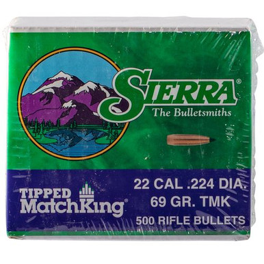 Sierra 7169C Tipped MatchKing  .22 Cal .224 69 gr Tipped MatchKing 500