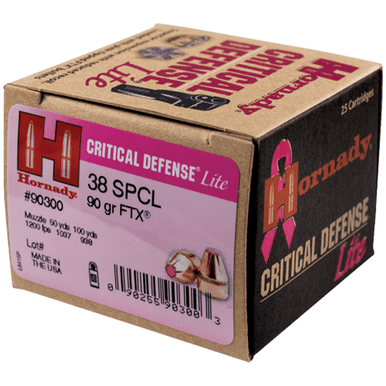 Hornady Critical Defense Lite 38SPL 90GR FTX