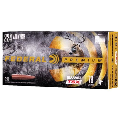 Federal P224VLKBTSX1 Premium  224 Valkyrie 78 gr Barnes Triple-Shock X 20 Bx/ 10 Cs