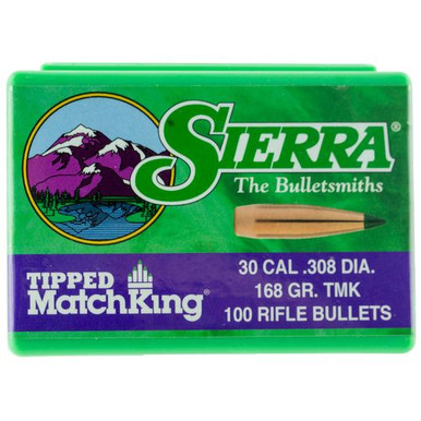 Sierra 7768 Tipped MatchKing 30 Cal .308 168 gr Tipped MatchKing/ 100 Per Box