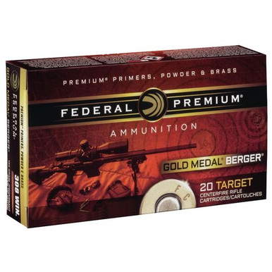 Federal GM308BH185 Gold Medal  308 Win 185 gr Berger Jugernaught Open Tip Match 20 Bx/ 10 Cs