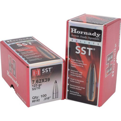 Hornady 3142 SST 7.62mm .310 123 GR Super Shock Tip 100 Box