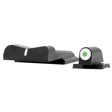 XS SIGHTS SW0024S3 DXW Big Dot S&amp;W M&amp;P Shield Green Tritium w/White Outline Front Black w/White Stripe Rear