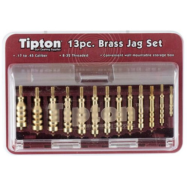 Tipton 749245 Brass Cleaning Jag Set 13 Piece .17 - .45 Cal