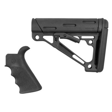 Hogue 15056 OverMolded 2-Piece Kit AR-15 Collapsible Buttstock/Pistol Grip Rubber Black