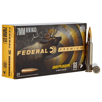 Federal PR7BCH1 Premium Berger Hybrid Hunter 7mm Rem Mag 168 gr Berger Hybrid Hunter 20 Bx/ 10 Cs