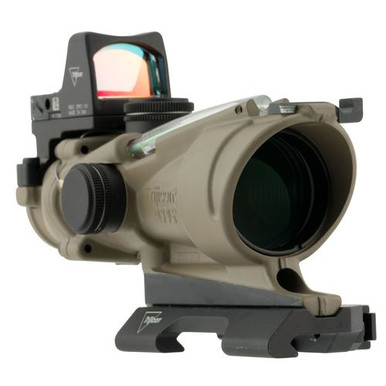 Trijicon 100554 ACOG with RMR Type 2 4x 32mm Obj 36.8 ft @ 100 yds FOV Flat Dark Earth Finish Illuminated Green Crosshair 223