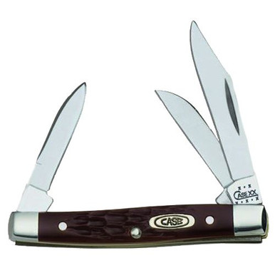 Case 00081 Stockman Small 2"/1.5"/1.49" Folding Clip/Sheepfoot/Pen Plain As-Ground Stainless Steel Blade/ Brown Jigged Synthetic Handle
