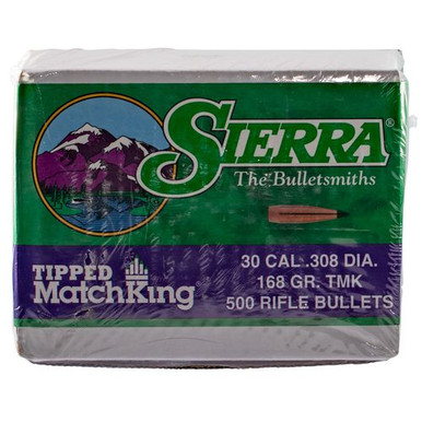 Sierra 7768C Tipped MatchKing 30 Caliber .308 168 GR 500 Box