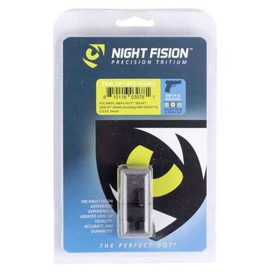 Night Fision SAW201003WGW Night Sight Set Square S&amp;W M&amp;P/SD9 VE/SD40 VE Green Tritium w/White Outline Tritium Green w/White Outline Black