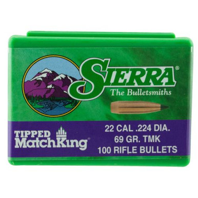 Sierra 7169 Tipped MatchKing 22 Caliber .224 69 GR Tipped MatchKing 100 Box
