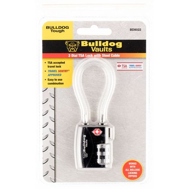 Bulldog BD8022 Cable Lock Open With Combination Metal
